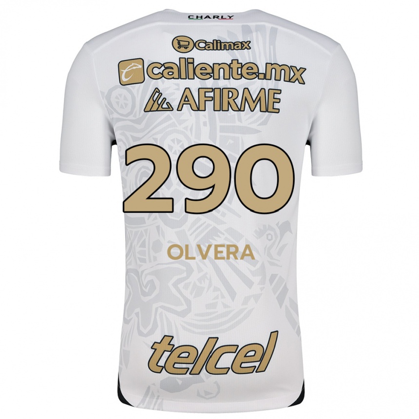 Niño Fútbol Camiseta Ian Olvera #290 Blanco Negro 2ª Equipación 2024/25