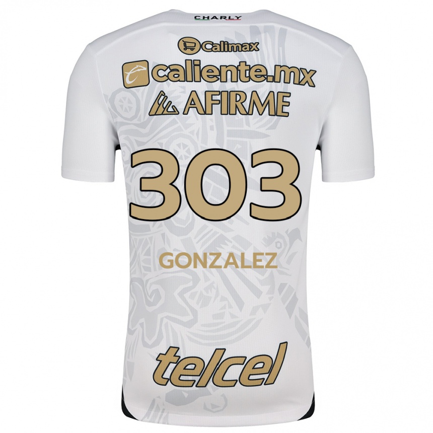 Niño Fútbol Camiseta Osmar González #303 Blanco Negro 2ª Equipación 2024/25