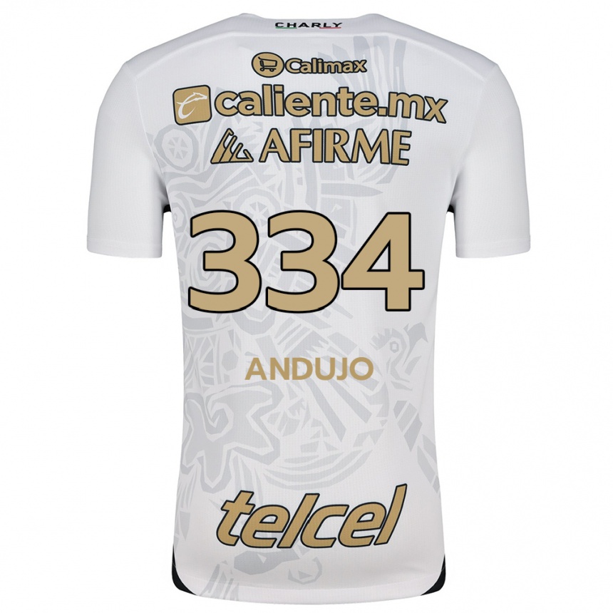 Niño Fútbol Camiseta Favio Andujo #334 Blanco Negro 2ª Equipación 2024/25