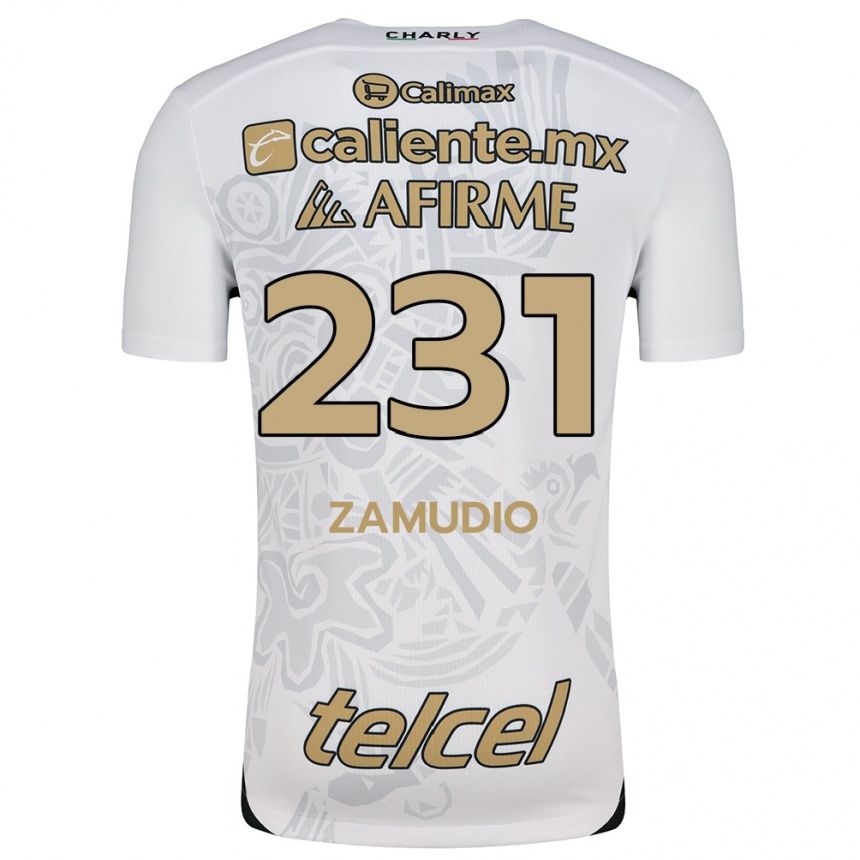 Niño Fútbol Camiseta Irwin Zamudio #231 Blanco Negro 2ª Equipación 2024/25