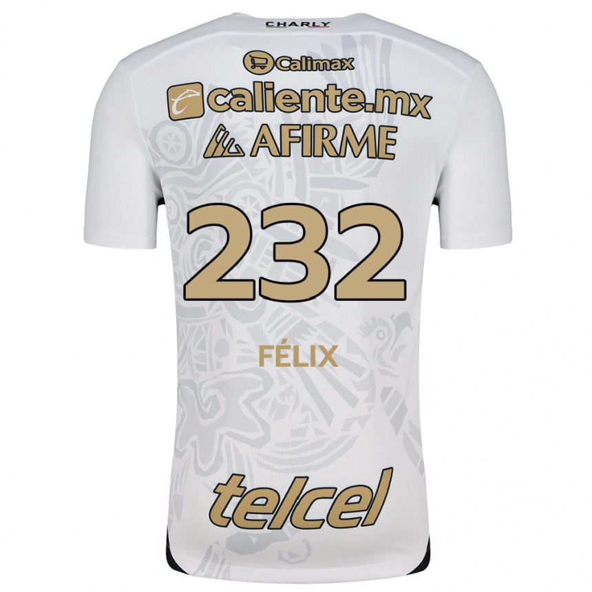 Niño Fútbol Camiseta Erick Félix #232 Blanco Negro 2ª Equipación 2024/25