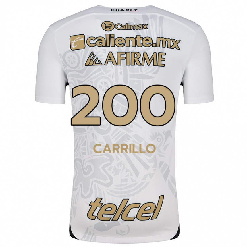 Niño Fútbol Camiseta Manuel Carrillo #200 Blanco Negro 2ª Equipación 2024/25