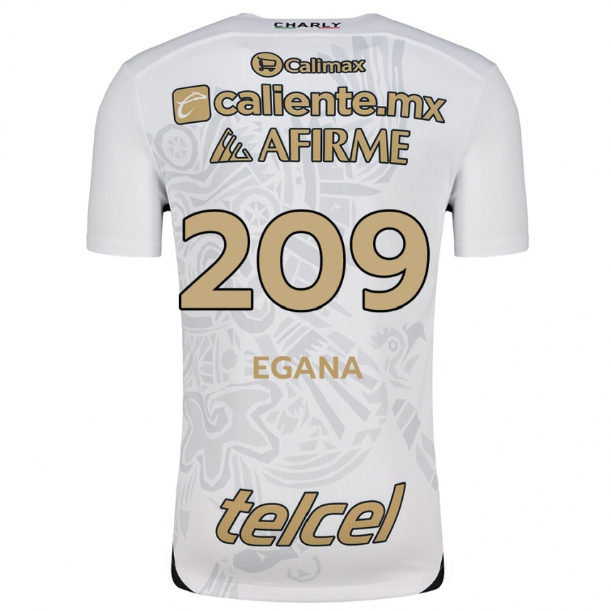 Niño Fútbol Camiseta Arath Egaña #209 Blanco Negro 2ª Equipación 2024/25