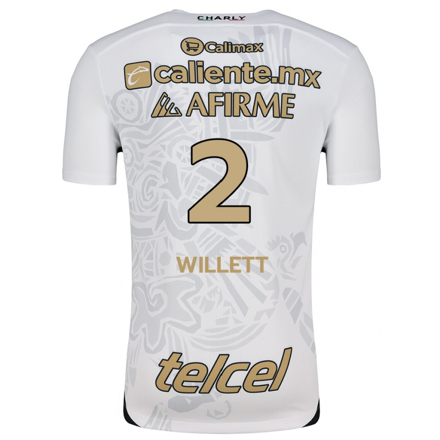 Niño Fútbol Camiseta Adyson Willett #2 Blanco Negro 2ª Equipación 2024/25