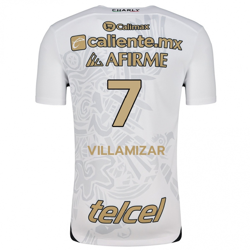 Niño Fútbol Camiseta Paola Villamizar #7 Blanco Negro 2ª Equipación 2024/25