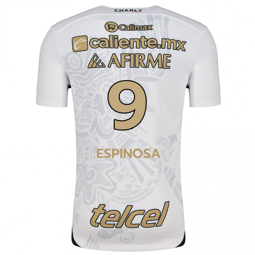 Niño Fútbol Camiseta Daniela Espinosa #9 Blanco Negro 2ª Equipación 2024/25