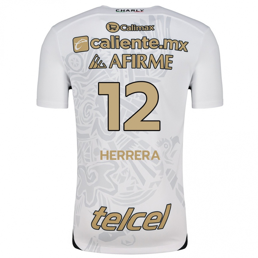 Niño Fútbol Camiseta Melissa Herrera #12 Blanco Negro 2ª Equipación 2024/25