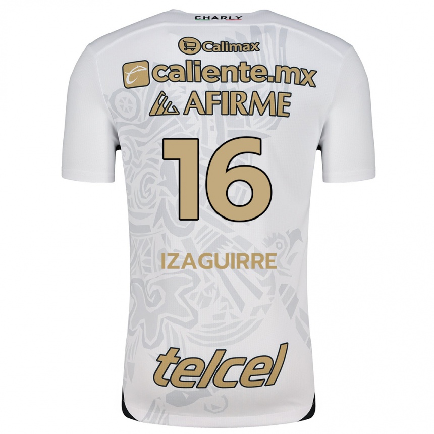 Niño Fútbol Camiseta Estefanía Izaguirre #16 Blanco Negro 2ª Equipación 2024/25