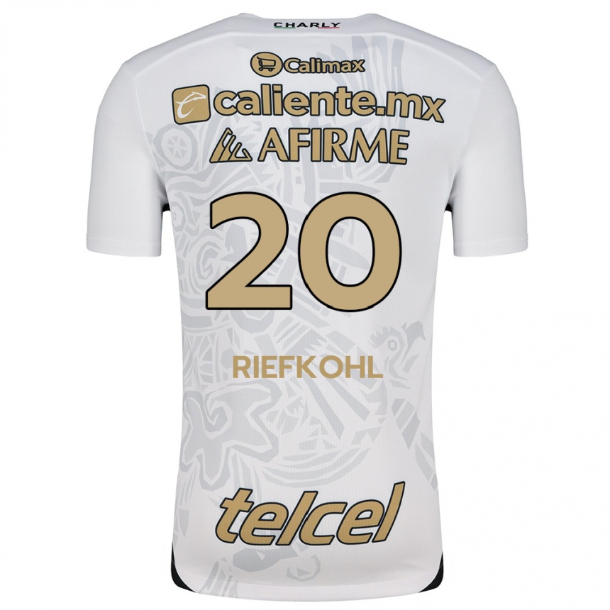 Niño Fútbol Camiseta Luciana Riefkohl #20 Blanco Negro 2ª Equipación 2024/25