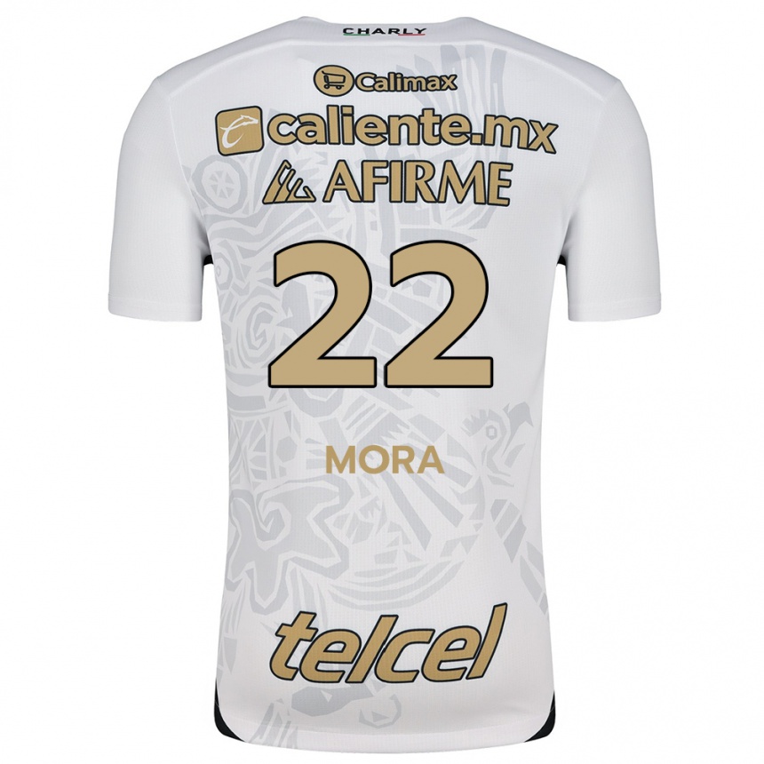 Niño Fútbol Camiseta Bianca Mora #22 Blanco Negro 2ª Equipación 2024/25