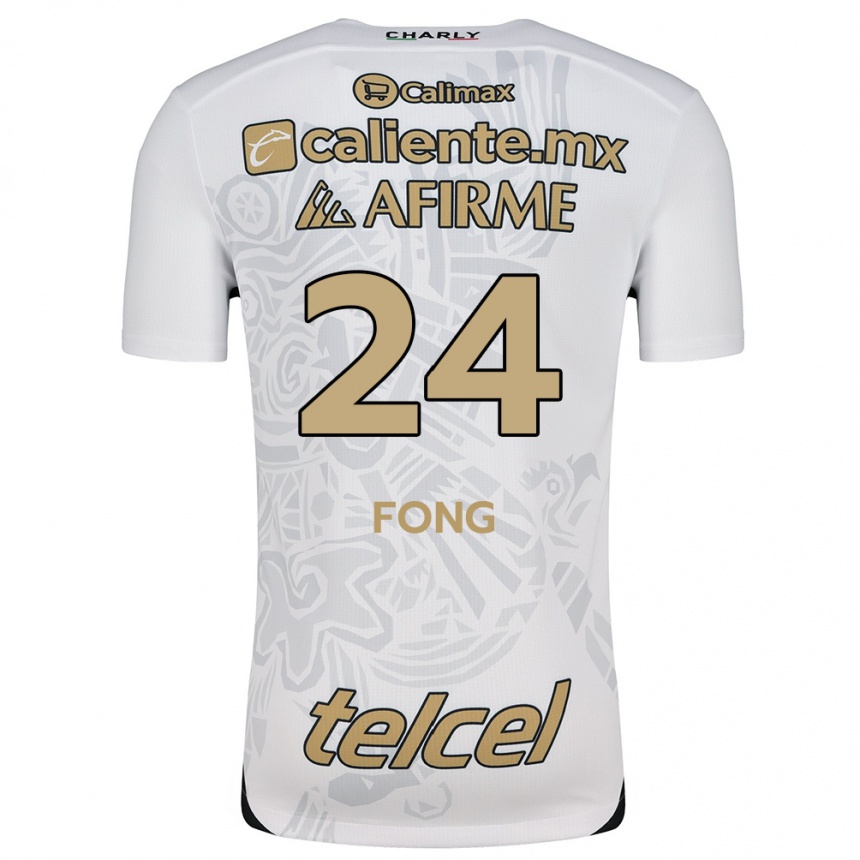 Niño Fútbol Camiseta Michel Fong #24 Blanco Negro 2ª Equipación 2024/25