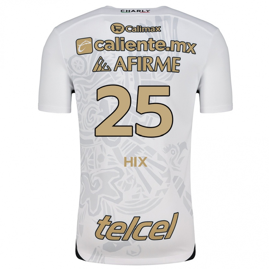 Niño Fútbol Camiseta Angelina Hix #25 Blanco Negro 2ª Equipación 2024/25