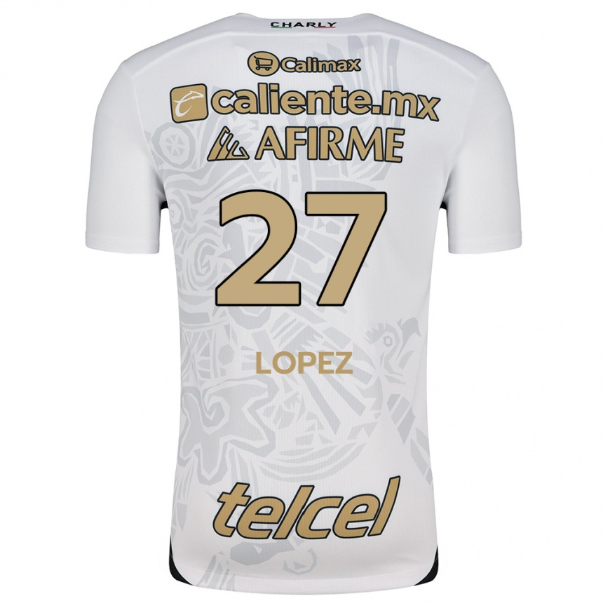 Niño Fútbol Camiseta Victoria López #27 Blanco Negro 2ª Equipación 2024/25