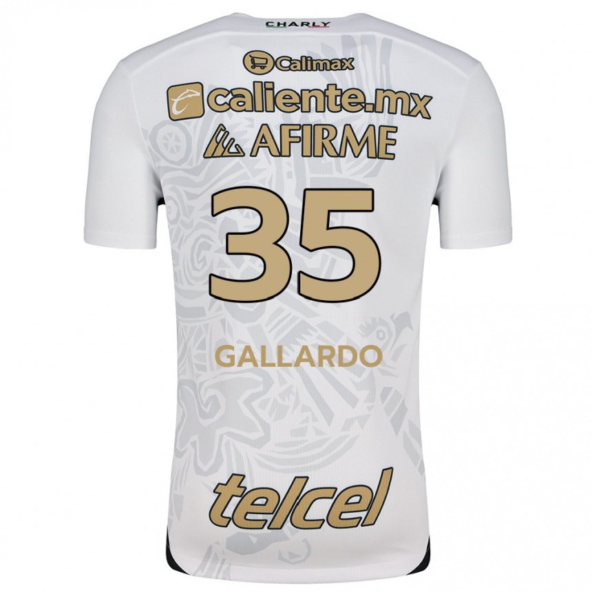 Niño Fútbol Camiseta Gloriaisabel Gallardo #35 Blanco Negro 2ª Equipación 2024/25