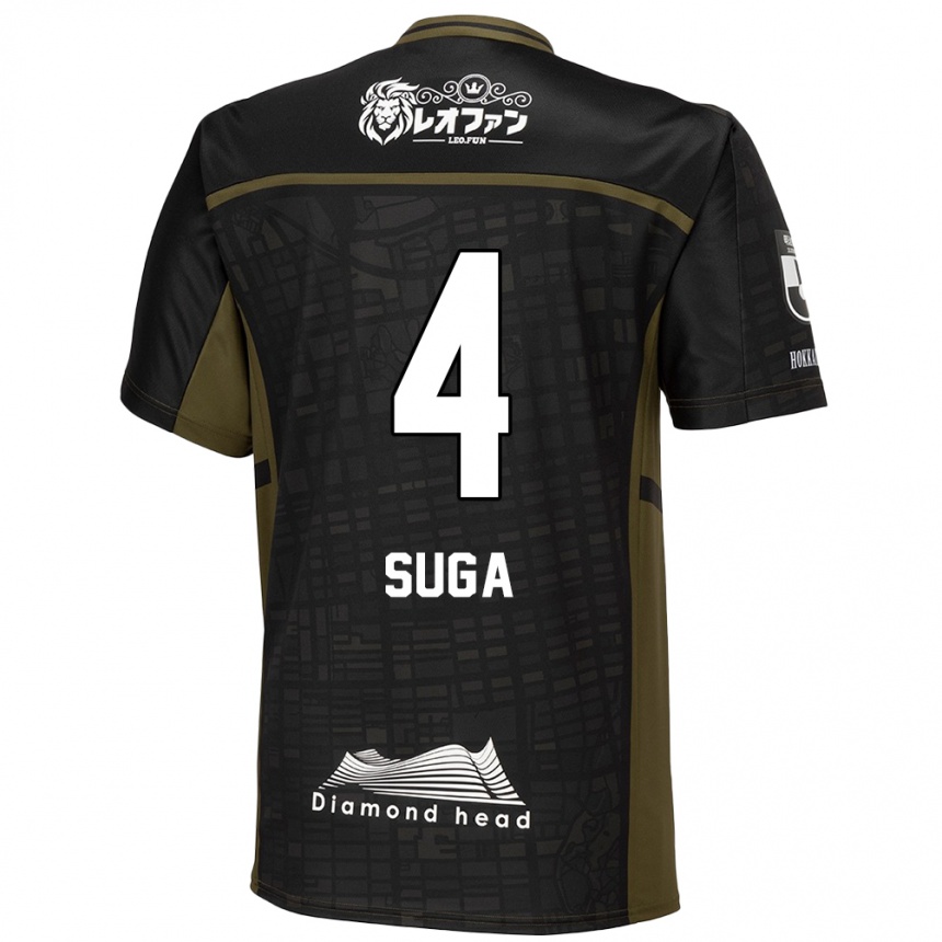 Niño Fútbol Camiseta Daiki Suga #4 Verde Negro 2ª Equipación 2024/25