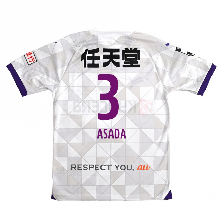 Niño Fútbol Camiseta Shogo Asada #3 Blanco Morado 2ª Equipación 2024/25