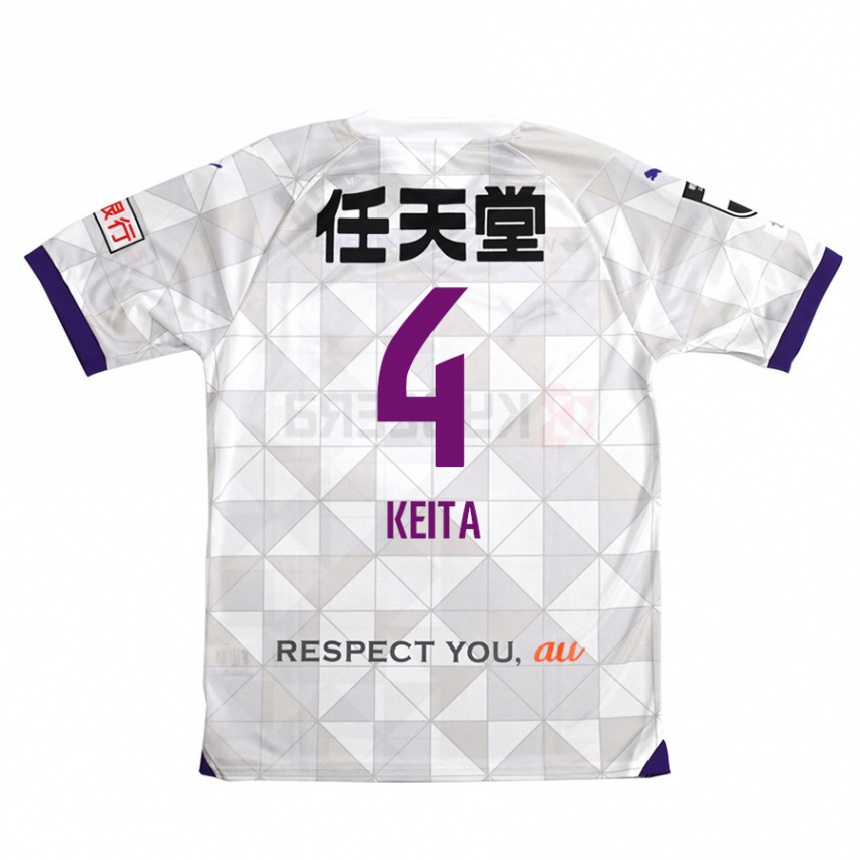 Niño Fútbol Camiseta Keita Matsuda #4 Blanco Morado 2ª Equipación 2024/25