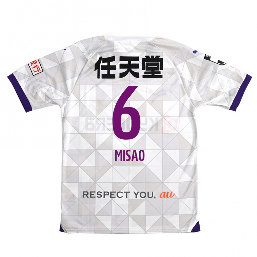 Niño Fútbol Camiseta Yuto Misao #6 Blanco Morado 2ª Equipación 2024/25