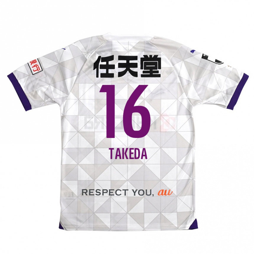 Niño Fútbol Camiseta Shohei Takeda #16 Blanco Morado 2ª Equipación 2024/25