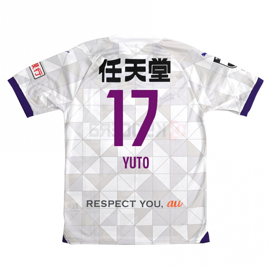 Niño Fútbol Camiseta Yuto Anzai #17 Blanco Morado 2ª Equipación 2024/25