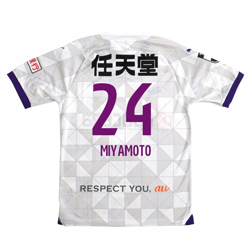 Niño Fútbol Camiseta Yuta Miyamoto #24 Blanco Morado 2ª Equipación 2024/25