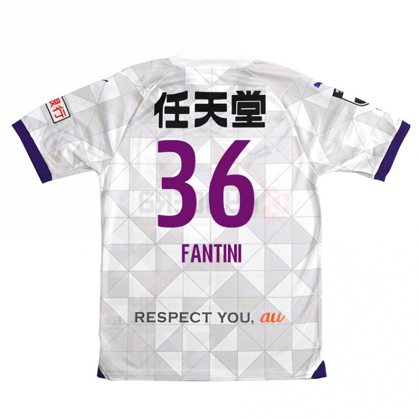 Niño Fútbol Camiseta Akira Fantini #36 Blanco Morado 2ª Equipación 2024/25