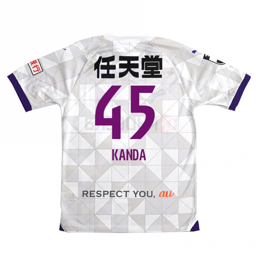 Niño Fútbol Camiseta Kotaro Kanda #45 Blanco Morado 2ª Equipación 2024/25