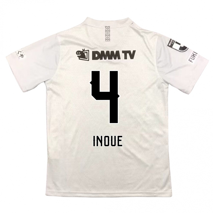 Niño Fútbol Camiseta Seiya Inoue #4 Gris Negro 2ª Equipación 2024/25