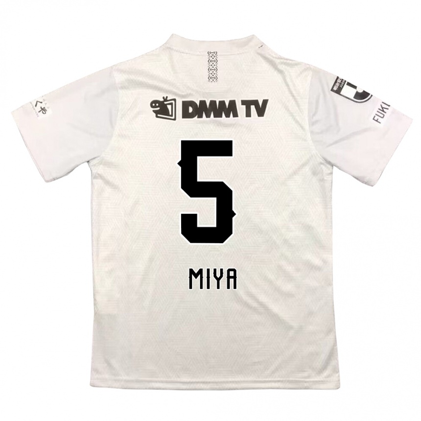 Niño Fútbol Camiseta Daiki Miya #5 Gris Negro 2ª Equipación 2024/25