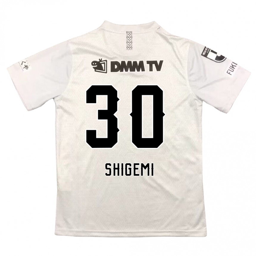 Niño Fútbol Camiseta Masato Shigemi #30 Gris Negro 2ª Equipación 2024/25