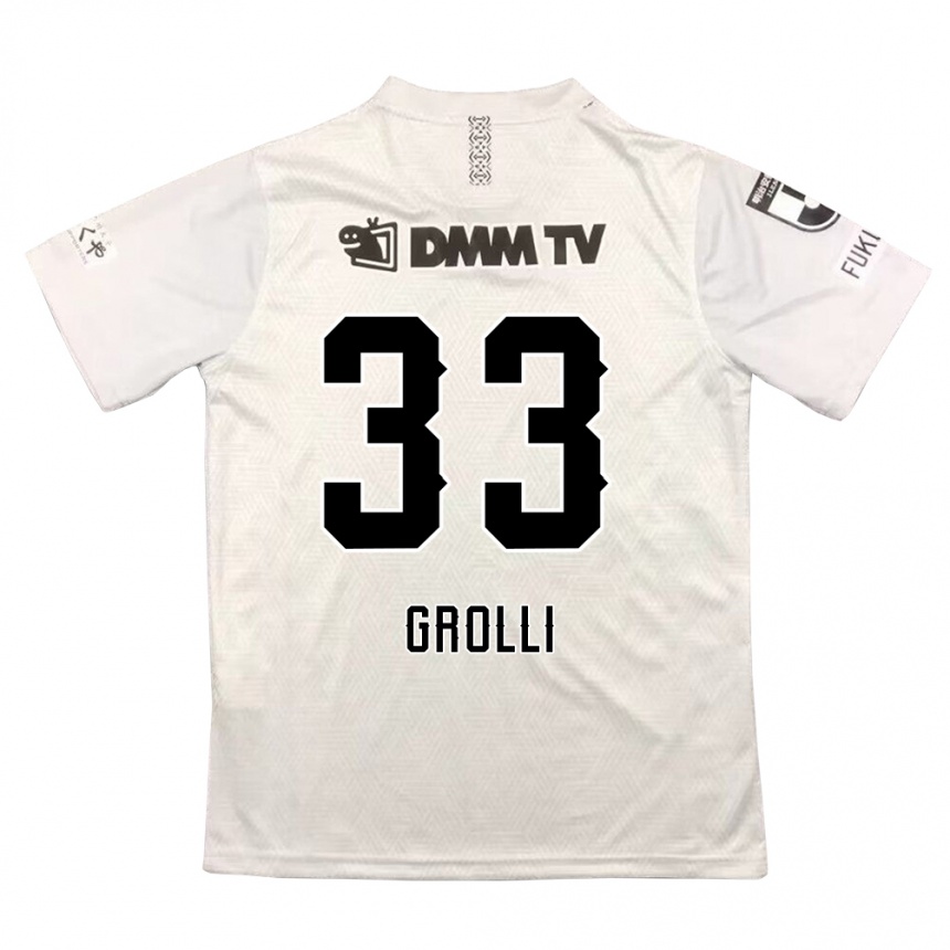 Niño Fútbol Camiseta Douglas Grolli #33 Gris Negro 2ª Equipación 2024/25