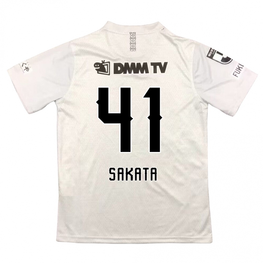 Niño Fútbol Camiseta Daiki Sakata #41 Gris Negro 2ª Equipación 2024/25