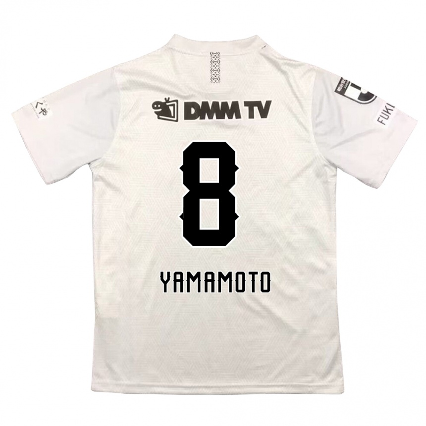 Niño Fútbol Camiseta Shunsuke Yamamoto #8 Gris Negro 2ª Equipación 2024/25