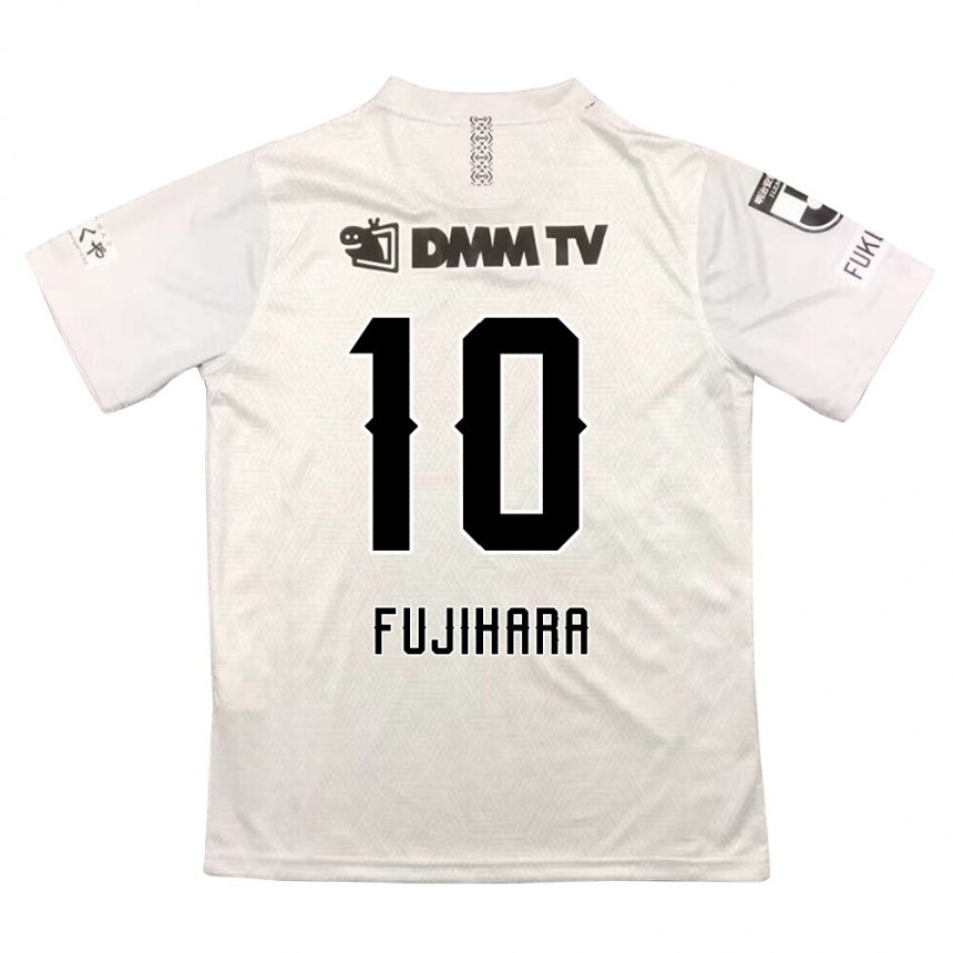 Niño Fútbol Camiseta Naoatsu Fujihara #10 Gris Negro 2ª Equipación 2024/25