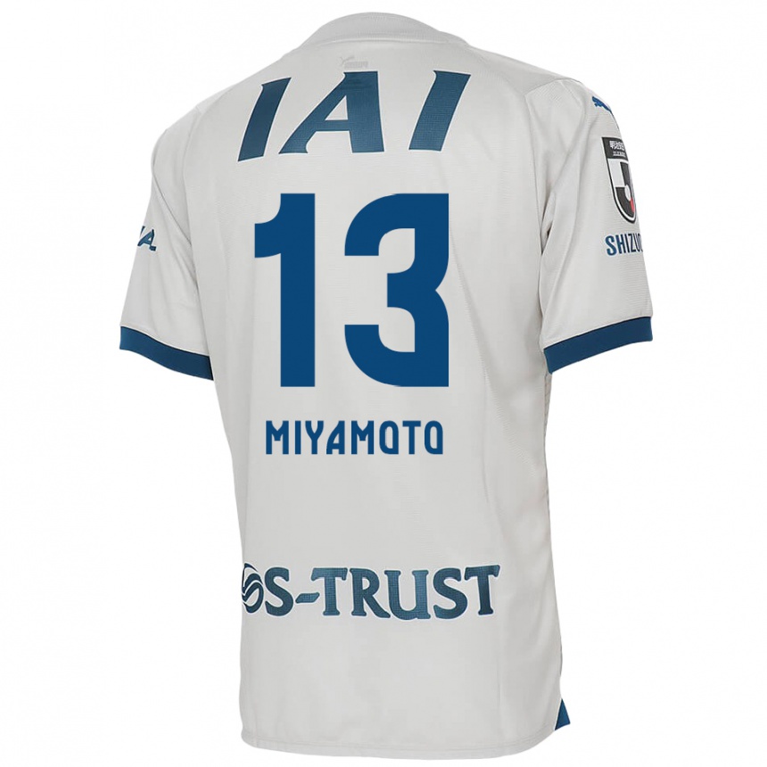 Niño Fútbol Camiseta Kota Miyamoto #13 Blanco Azul 2ª Equipación 2024/25