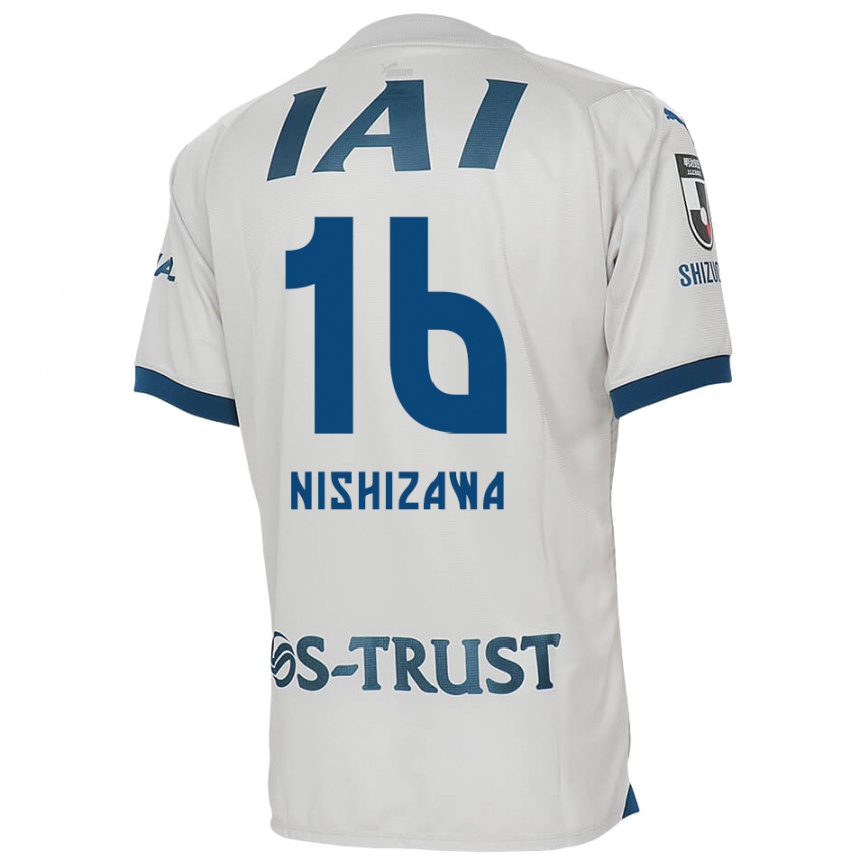 Niño Fútbol Camiseta Kenta Nishizawa #16 Blanco Azul 2ª Equipación 2024/25