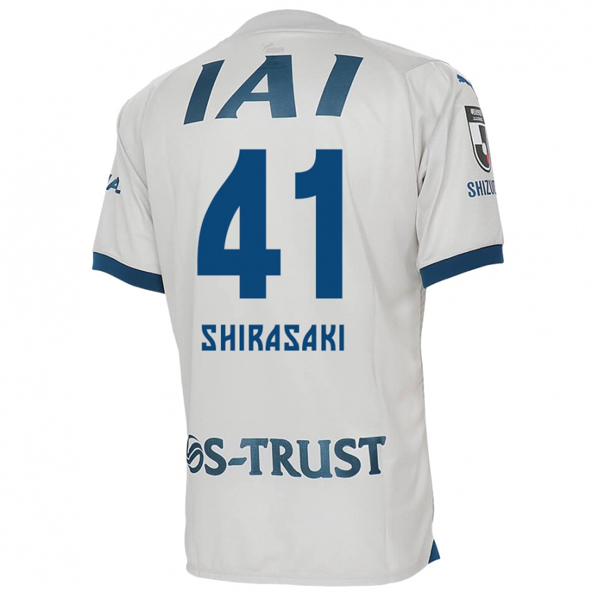 Niño Fútbol Camiseta Ryohei Shirasaki #41 Blanco Azul 2ª Equipación 2024/25