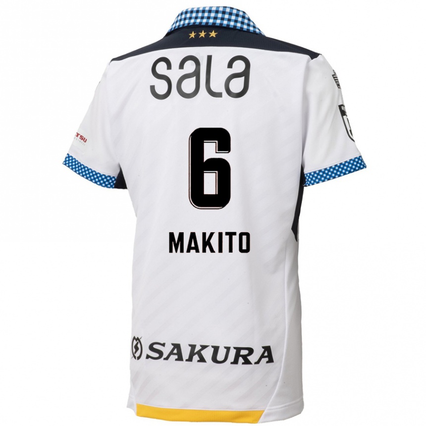 Niño Fútbol Camiseta Makito Ito #6 Blanco Negro 2ª Equipación 2024/25