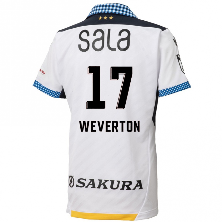 Niño Fútbol Camiseta Weverton #17 Blanco Negro 2ª Equipación 2024/25