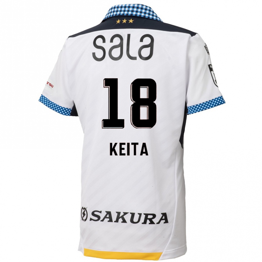 Niño Fútbol Camiseta Keita Takahata #18 Blanco Negro 2ª Equipación 2024/25