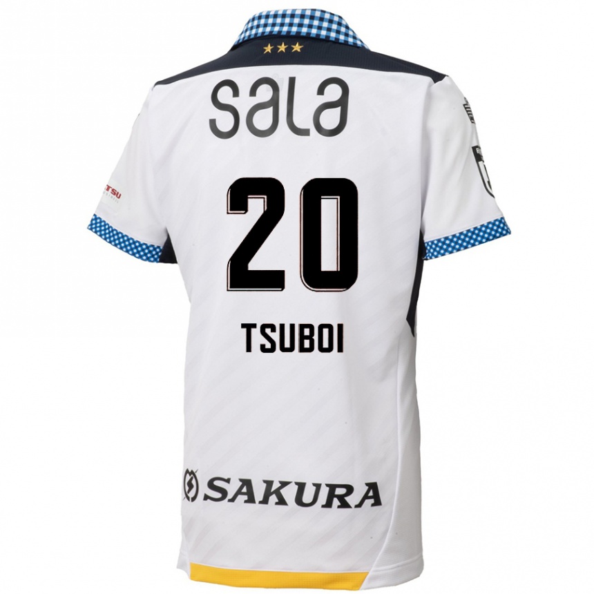 Niño Fútbol Camiseta Yuya Tsuboi #20 Blanco Negro 2ª Equipación 2024/25