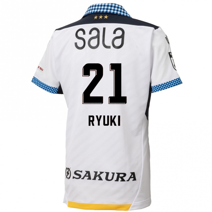 Niño Fútbol Camiseta Ryuki Miura #21 Blanco Negro 2ª Equipación 2024/25