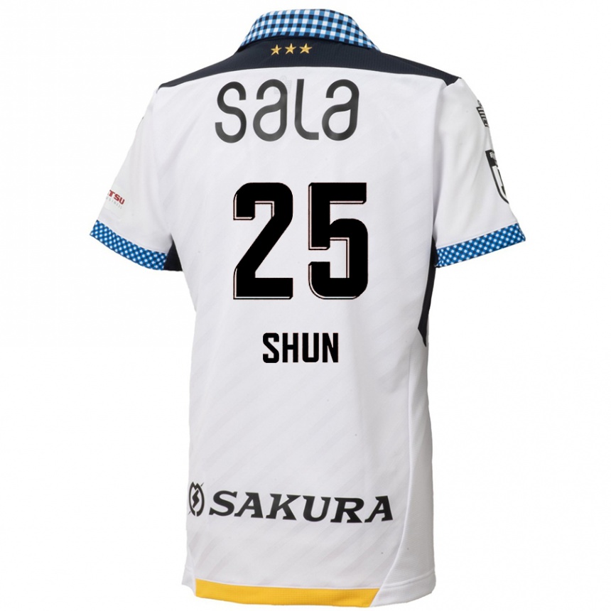 Niño Fútbol Camiseta Shun Nakamura #25 Blanco Negro 2ª Equipación 2024/25