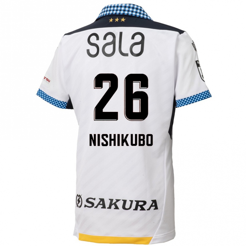 Niño Fútbol Camiseta Shunsuke Nishikubo #26 Blanco Negro 2ª Equipación 2024/25