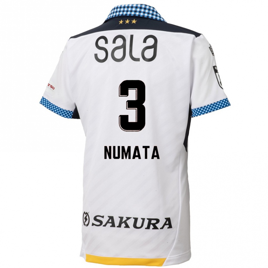 Niño Fútbol Camiseta Taiki Numata #3 Blanco Negro 2ª Equipación 2024/25