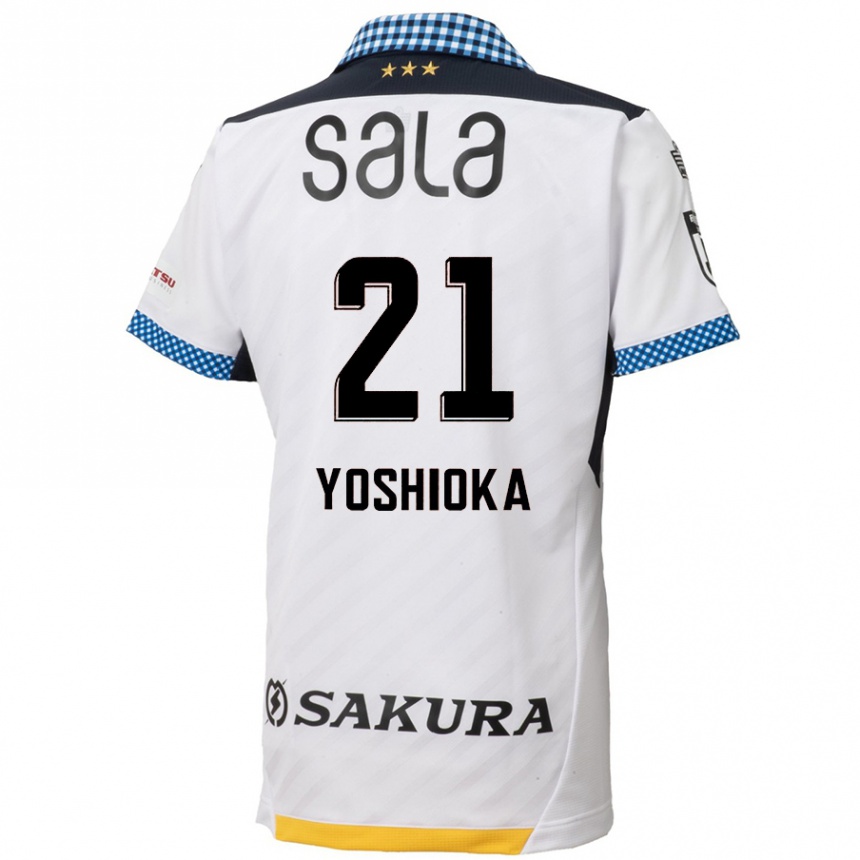 Niño Fútbol Camiseta Kanta Yoshioka #21 Blanco Negro 2ª Equipación 2024/25