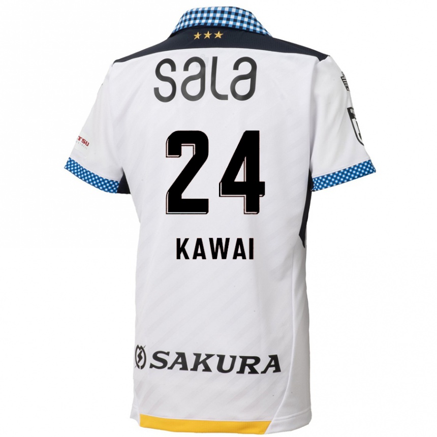 Niño Fútbol Camiseta Yuki Kawai #24 Blanco Negro 2ª Equipación 2024/25