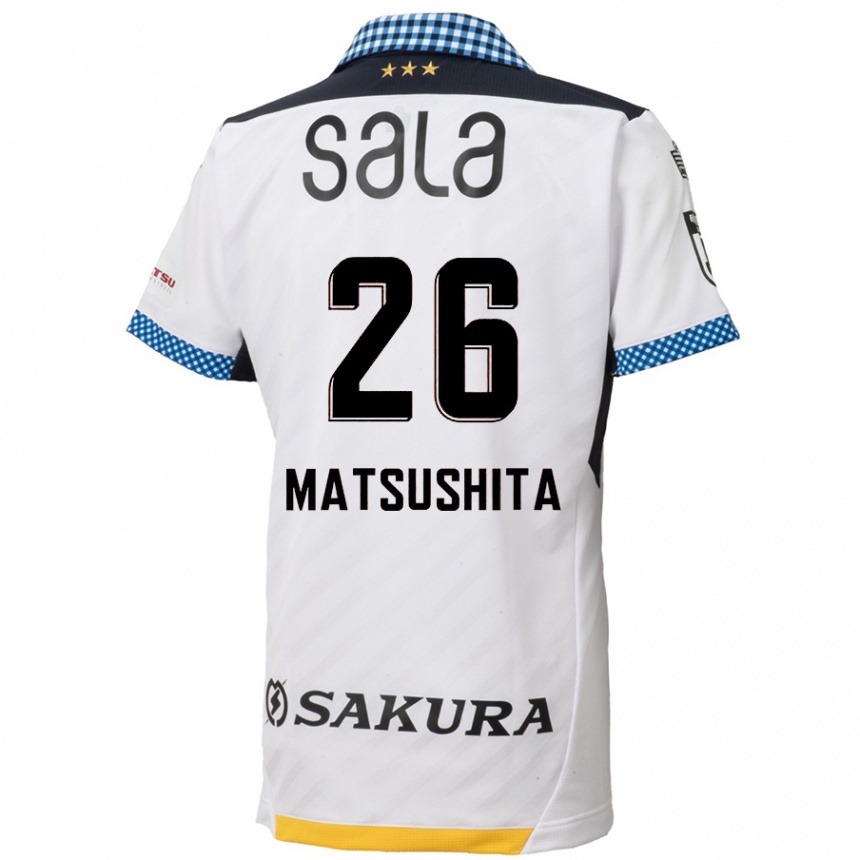 Niño Fútbol Camiseta Sota Matsushita #26 Blanco Negro 2ª Equipación 2024/25