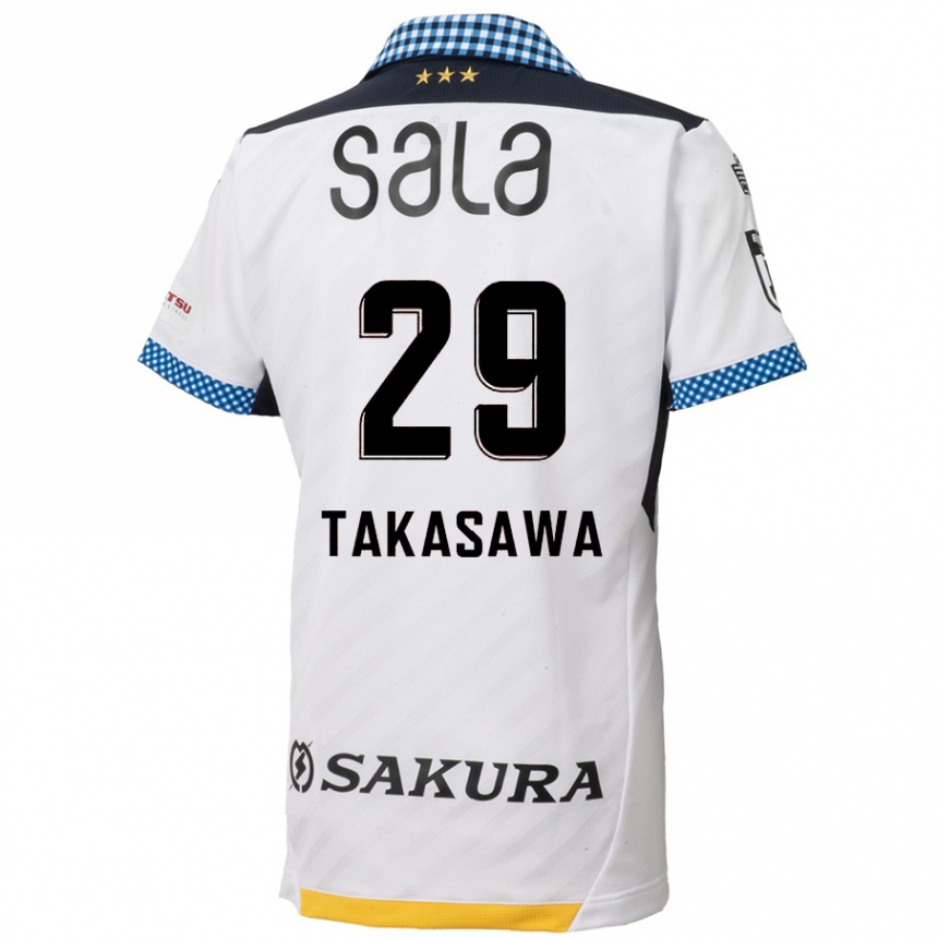 Niño Fútbol Camiseta Kaito Takasawa #29 Blanco Negro 2ª Equipación 2024/25