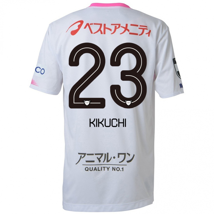 Niño Fútbol Camiseta Taichi Kikuchi #23 Blanco Azul Rosa 2ª Equipación 2024/25